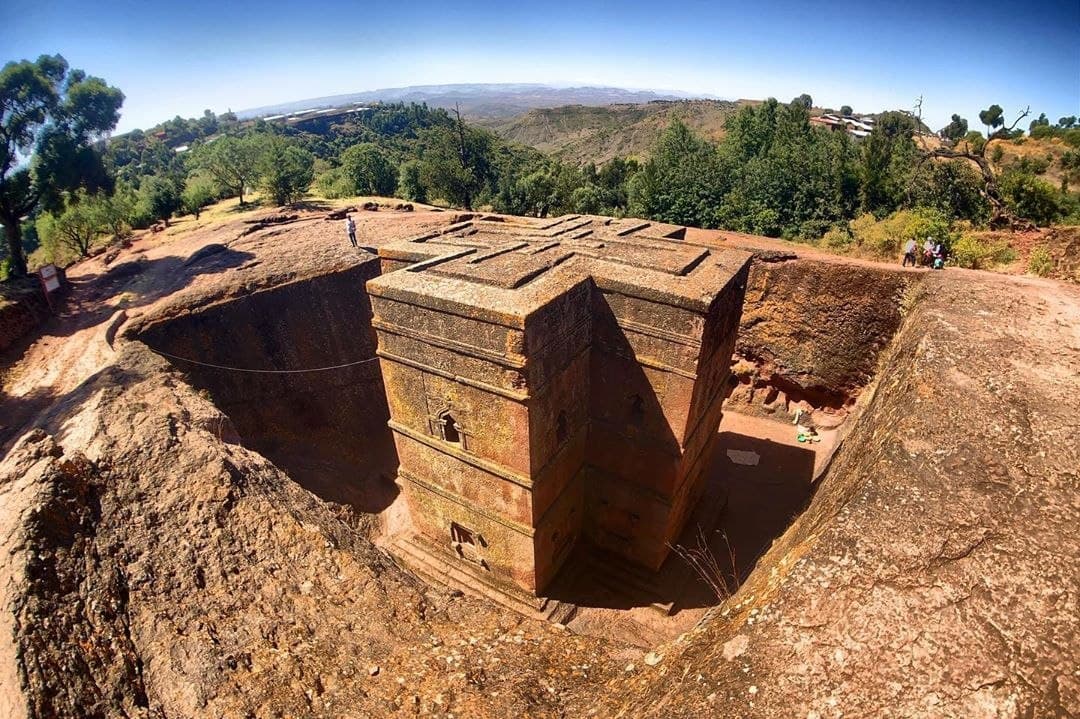 Lalibela monolithic rock-hewn Church of Saint George Bete Giyorgis